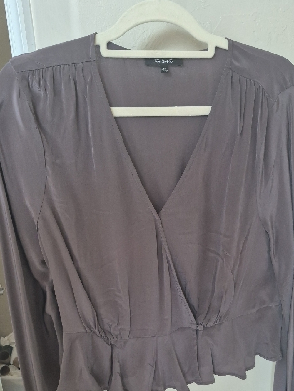 Madewell Peplum Top Gray Size 12 NWOT